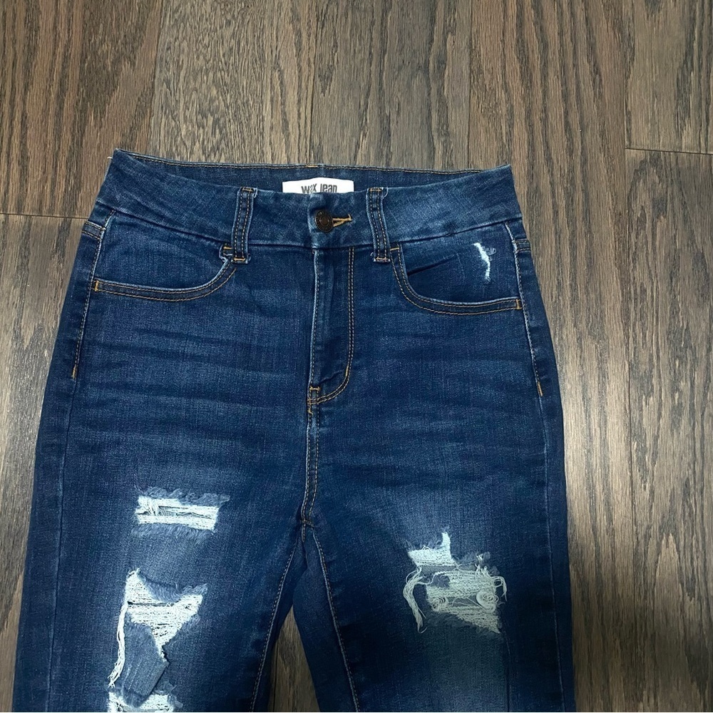 Wax Jean Women's Skinny Jeans in Deep Blue - Picture 5 of 11